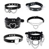 Harajuku Chocker Sexy Heart Lock Key Rivets Black Goth Punk Chokers Gothic Choker Necklace for Women Hip Hop Bondage Cosplay