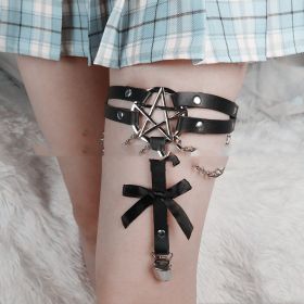 Personalised Pentagram Leather Leg Ring Bondage (Color: LP217)