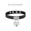 Harajuku Chocker Sexy Heart Lock Key Rivets Black Goth Punk Chokers Gothic Choker Necklace for Women Hip Hop Bondage Cosplay